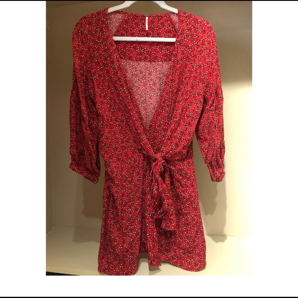 Red floral Free people tunic